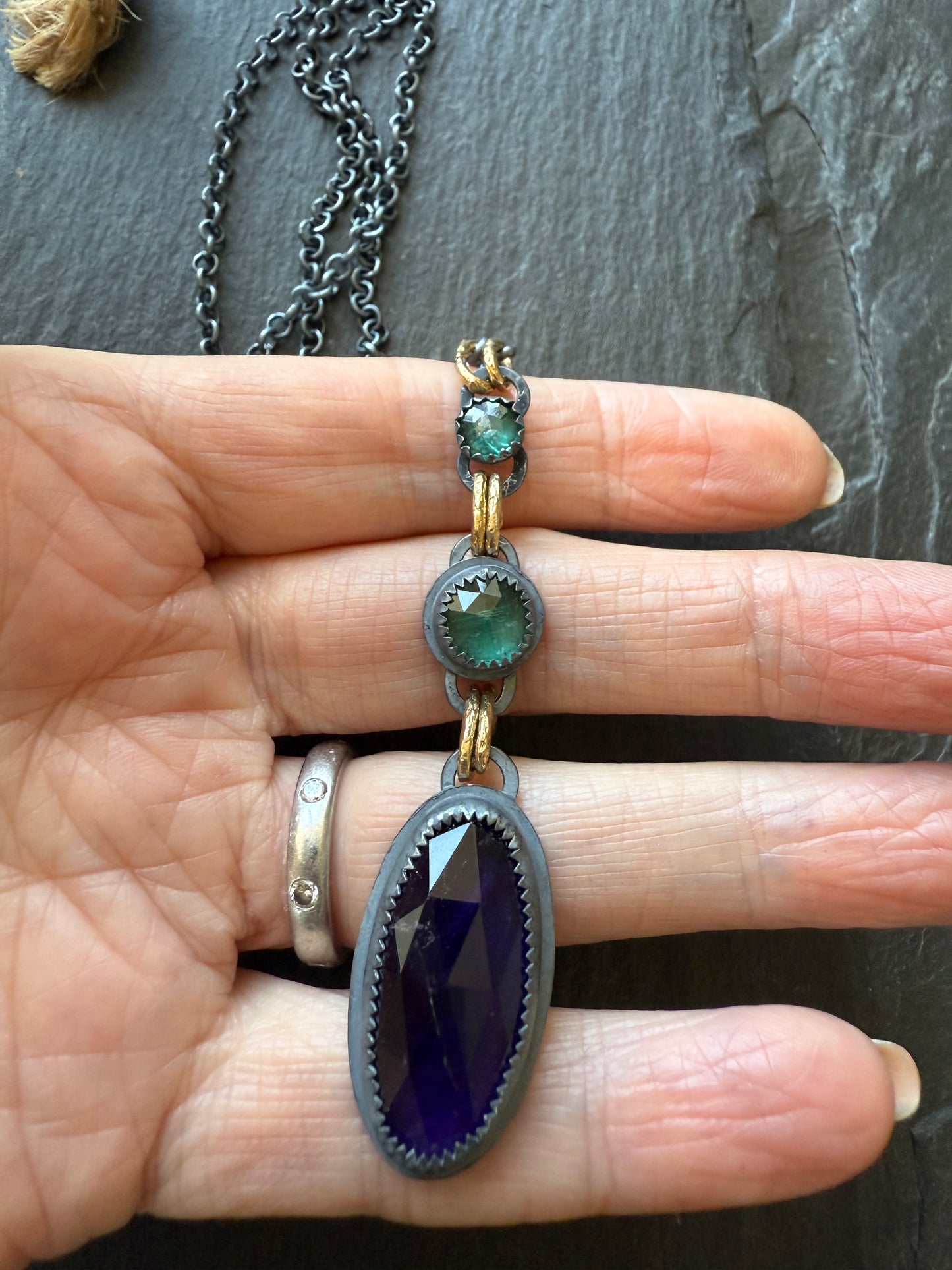 Amethyst and Kyanite Necklace