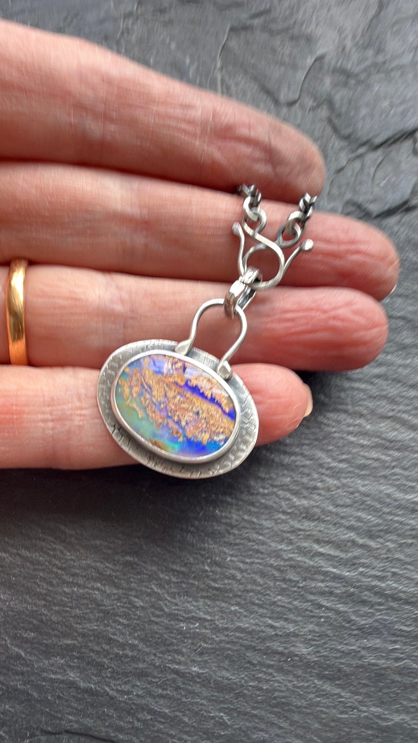 Purple & Blue Opal Necklace