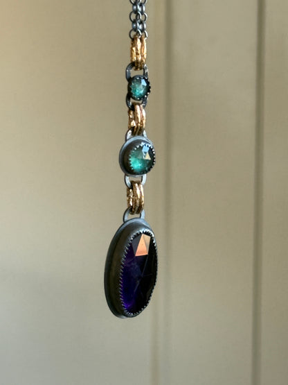 Amethyst and Kyanite Necklace