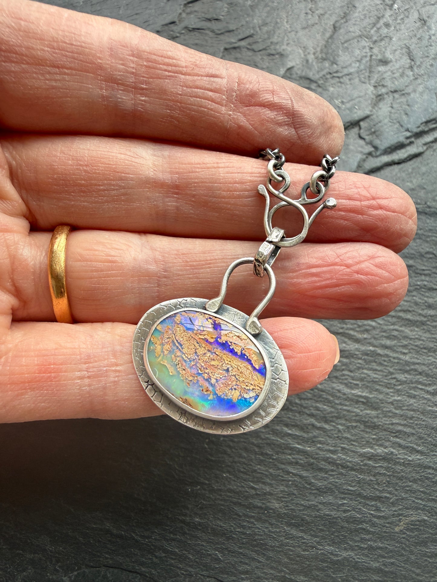 Purple & Blue Opal Necklace
