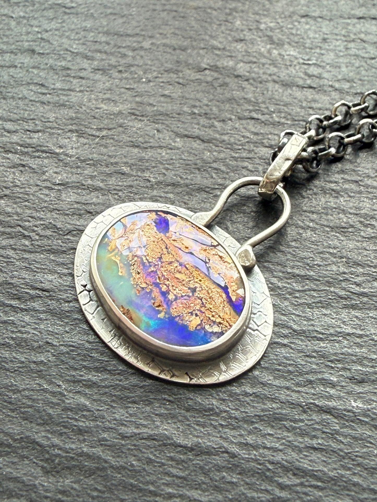 Purple & Blue Opal Necklace