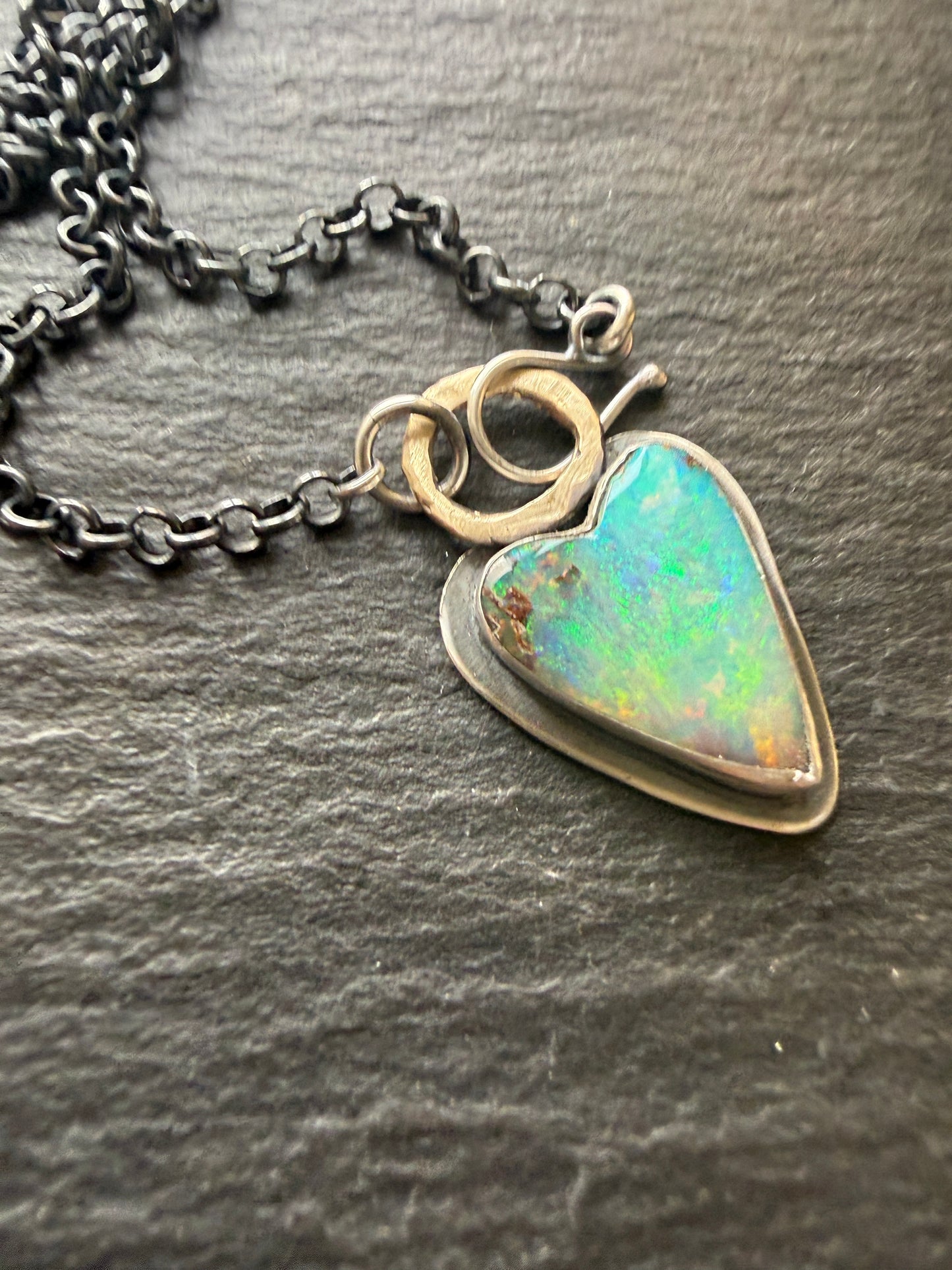Boulder Opal Heart Pendant
