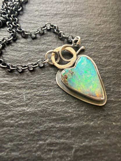 Boulder Opal Heart Pendant