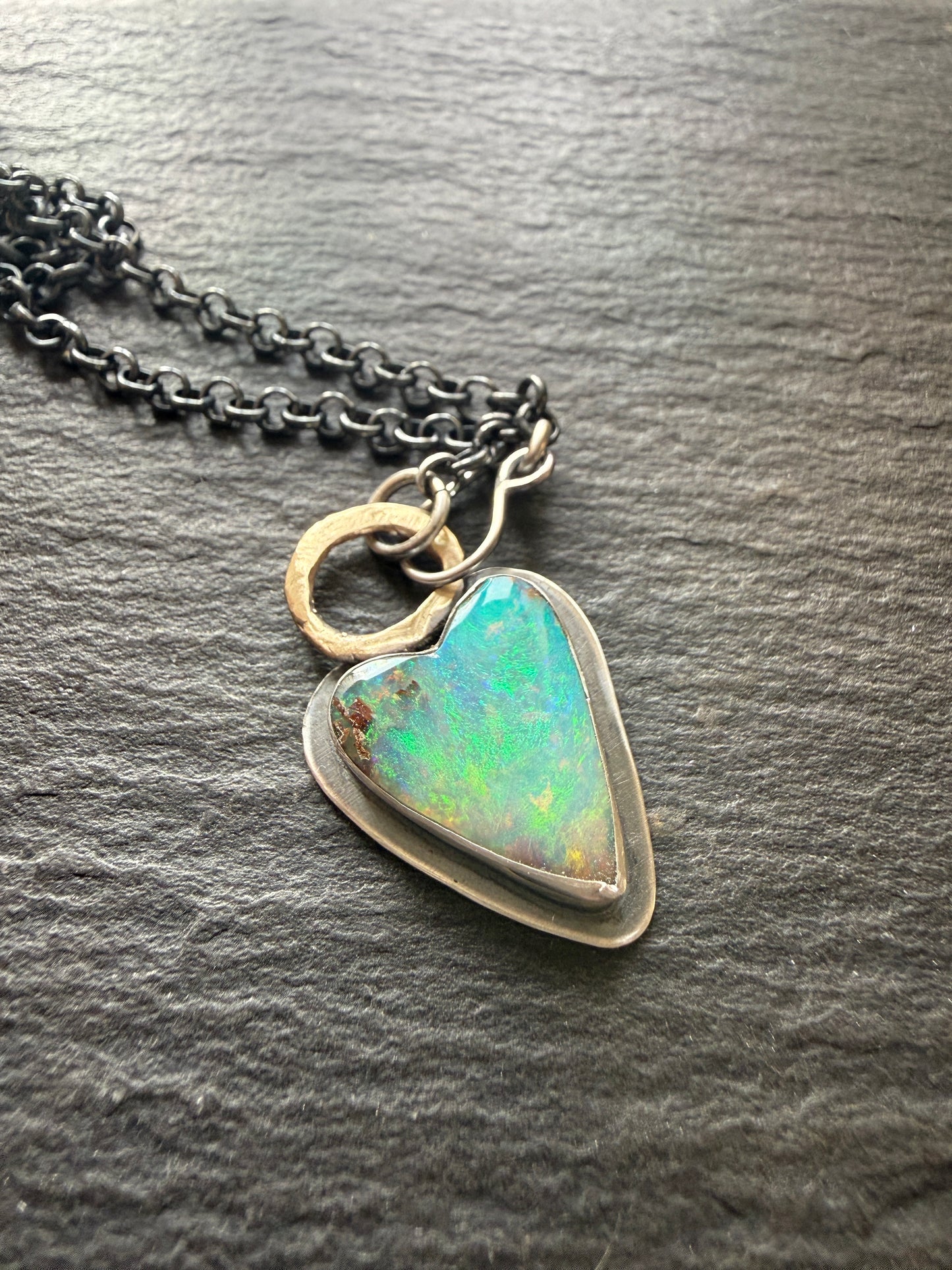 Boulder Opal Heart Pendant