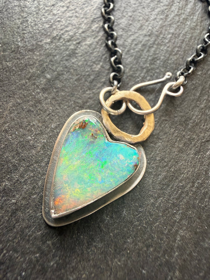 Boulder Opal Heart Pendant