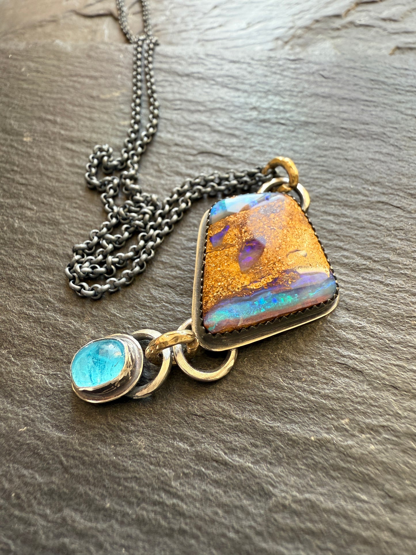 RESERVED For MIA - Opal and Apatite Necklace