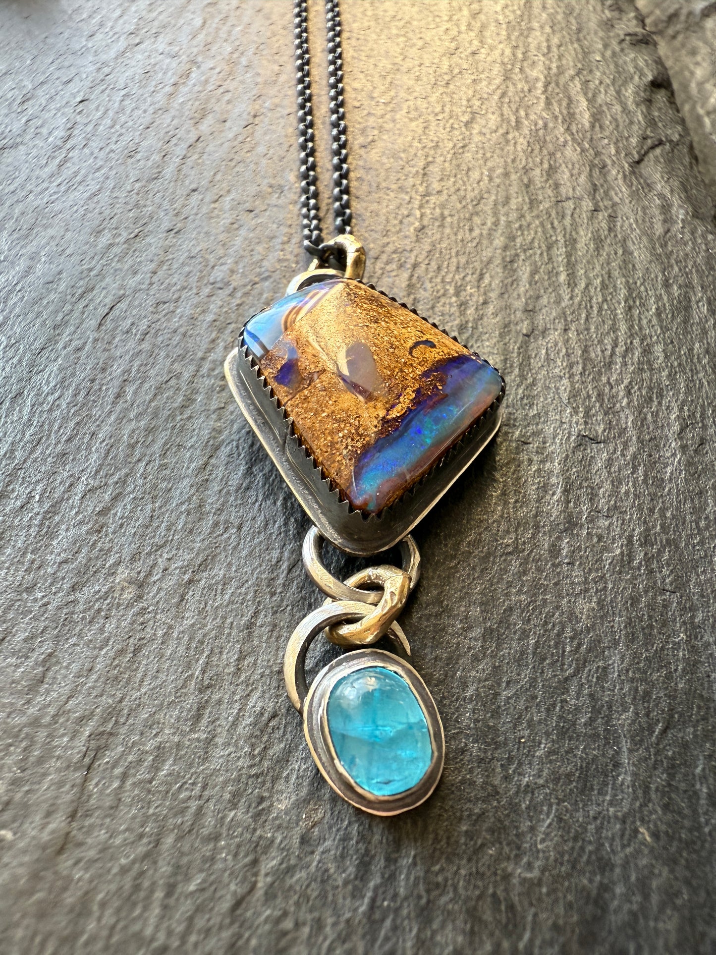 RESERVED For MIA - Opal and Apatite Necklace