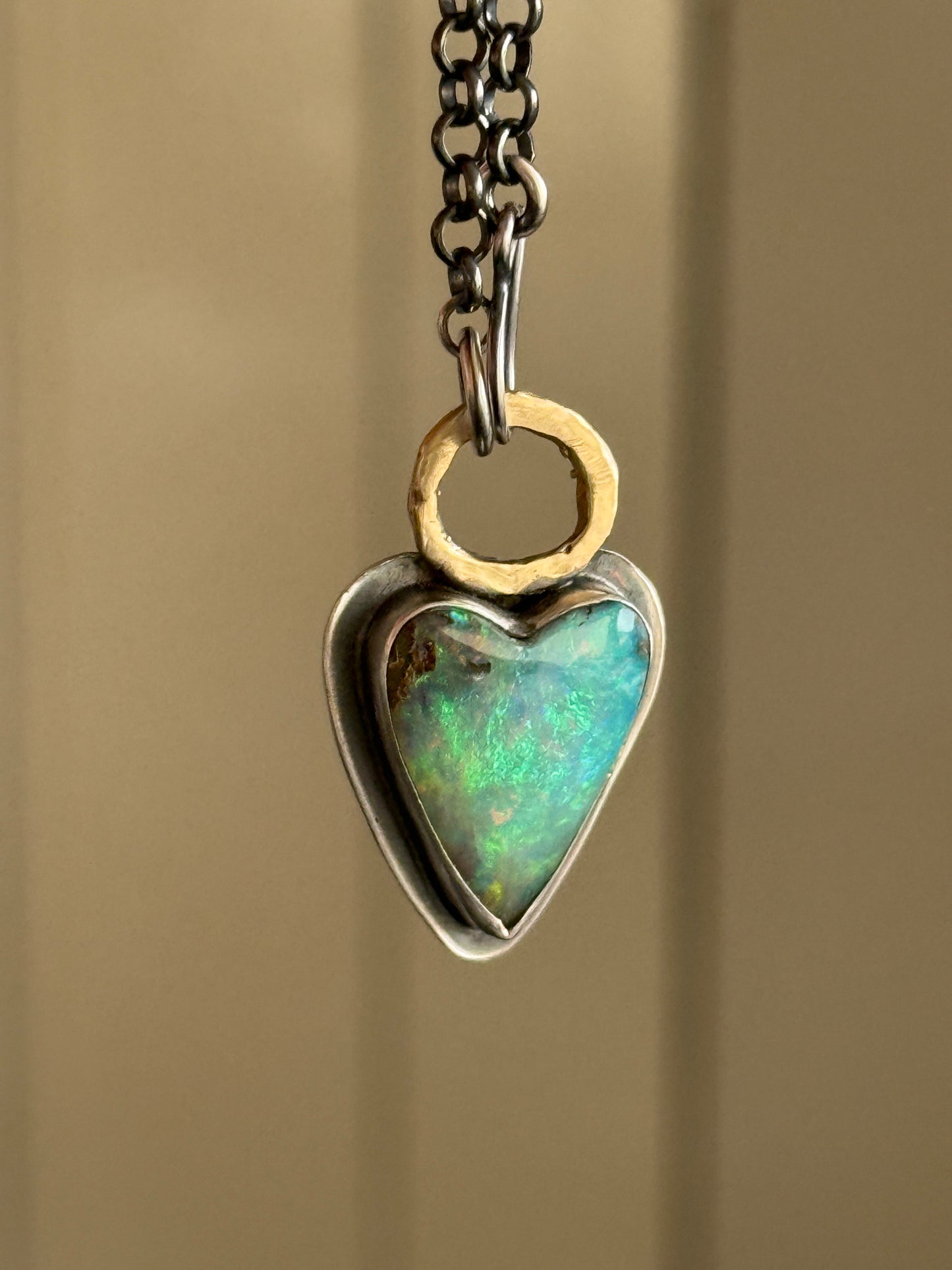 Boulder Opal Heart Pendant