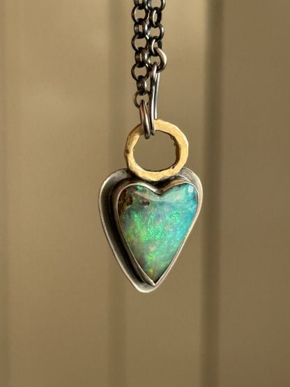 Boulder Opal Heart Pendant
