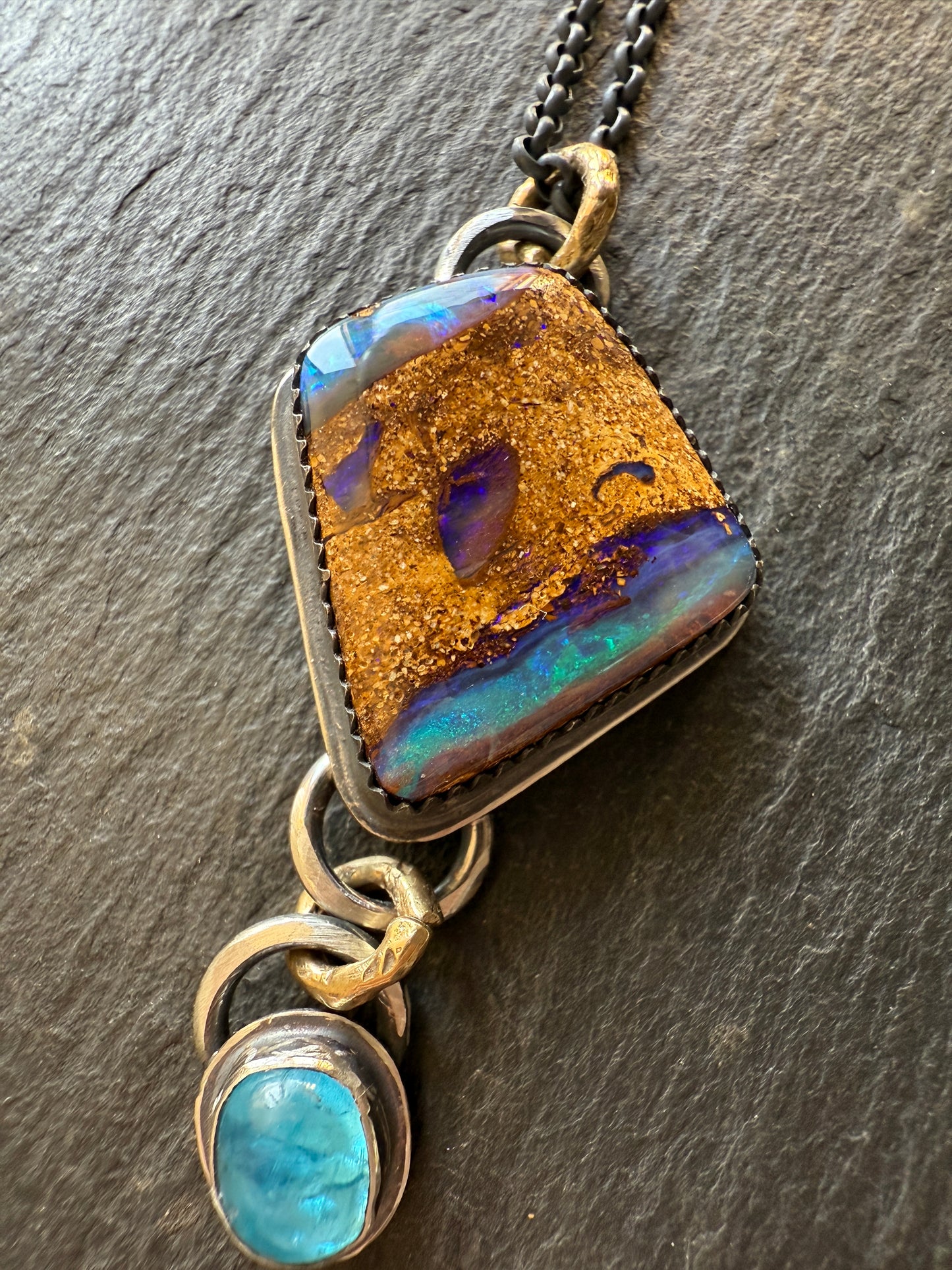 RESERVED For MIA - Opal and Apatite Necklace