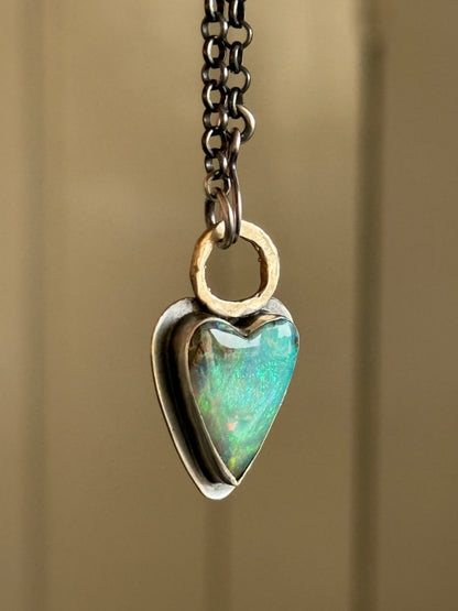 Boulder Opal Heart Pendant