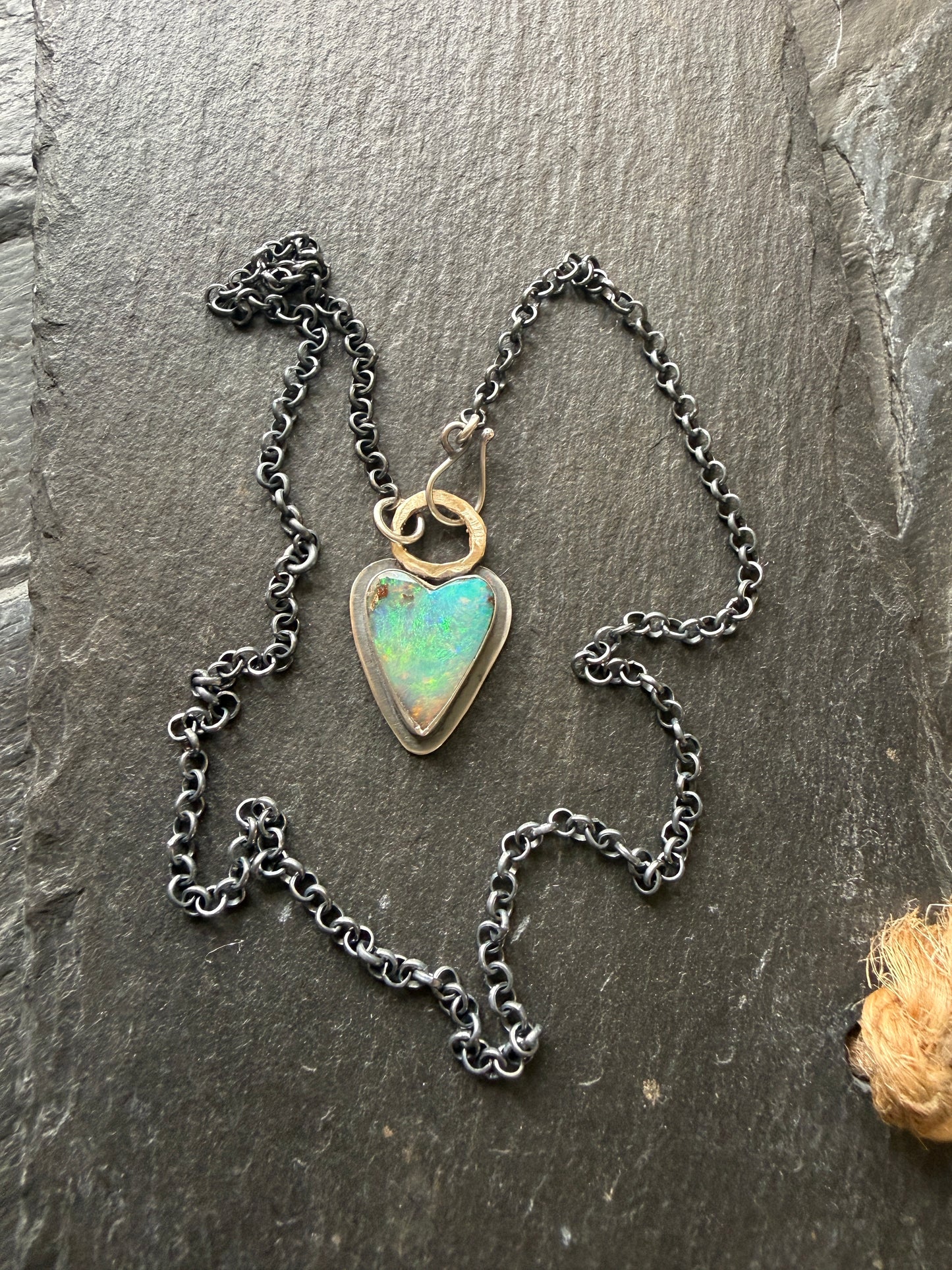 Boulder Opal Heart Pendant