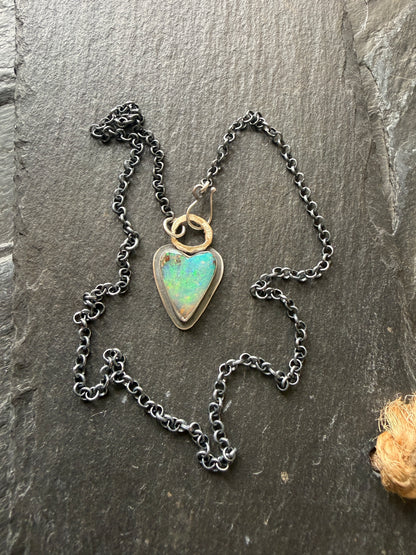 Boulder Opal Heart Pendant