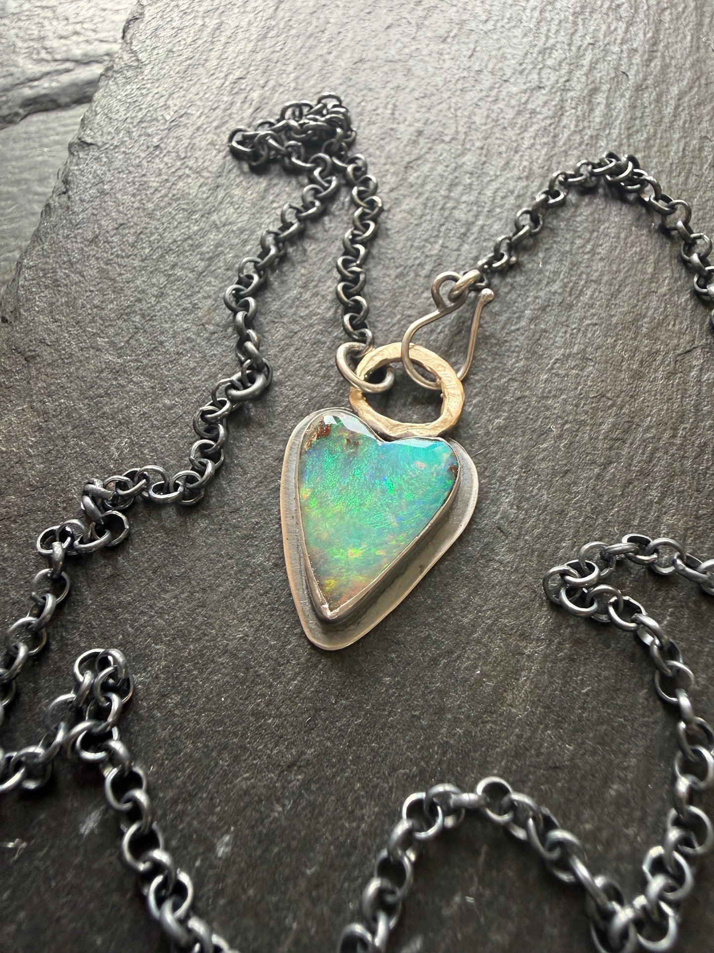 Boulder Opal Heart Pendant