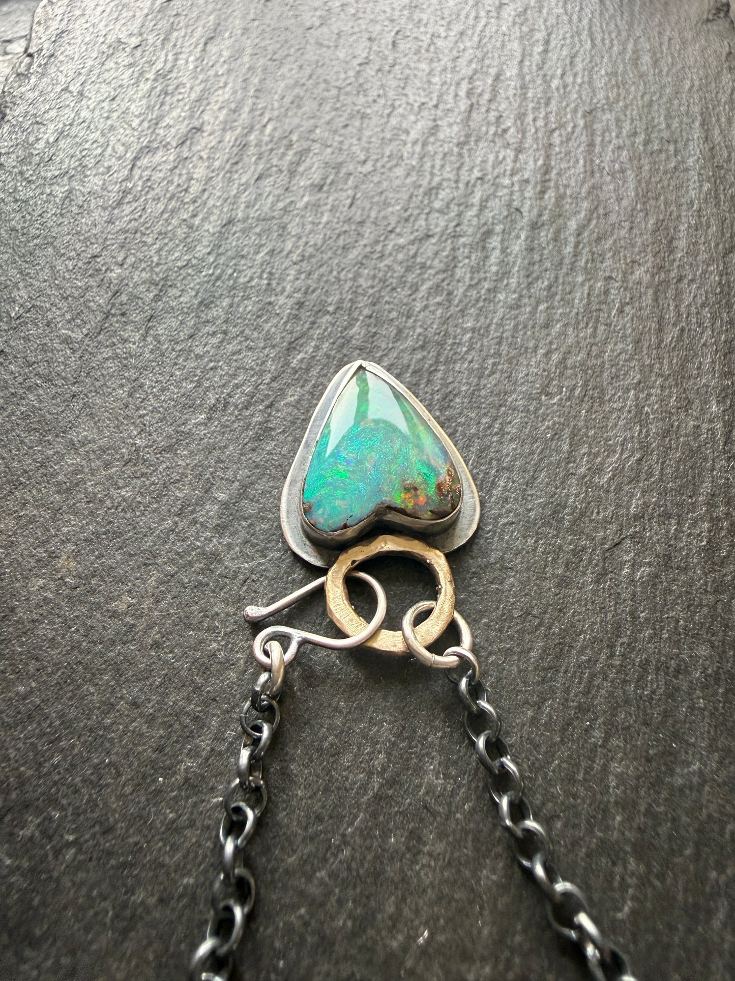 Boulder Opal Heart Pendant
