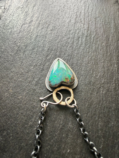 Boulder Opal Heart Pendant