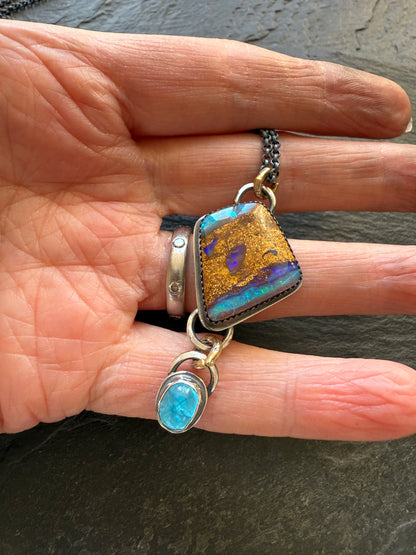 RESERVED For MIA - Opal and Apatite Necklace