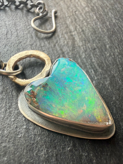 Boulder Opal Heart Pendant