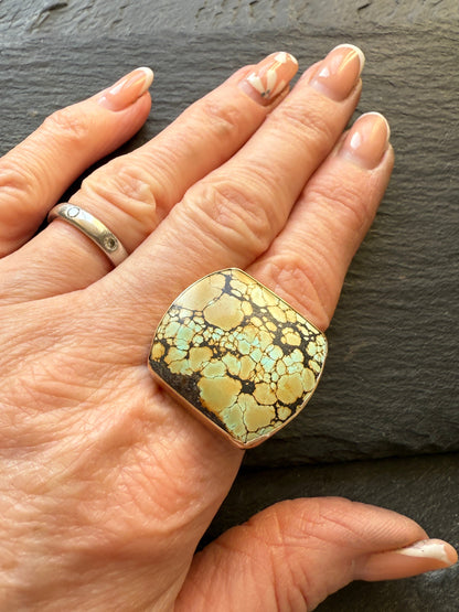 Turquoise Cocktail Statement Ring size 7