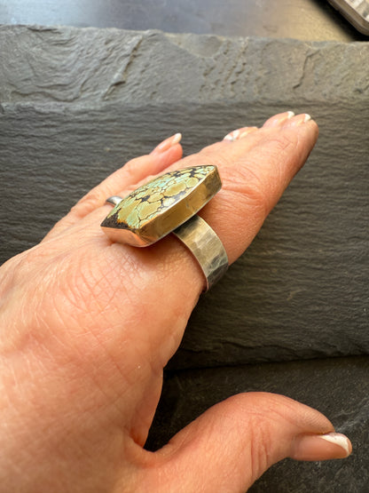 Turquoise Cocktail Statement Ring size 7