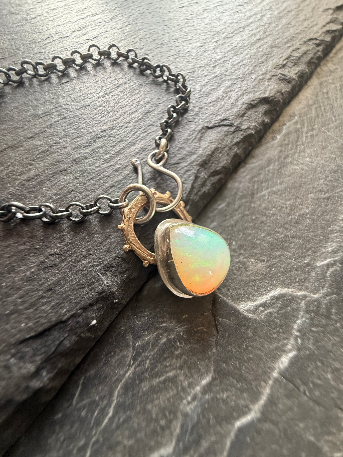 Dainty Ethiopian Opal Necklace
