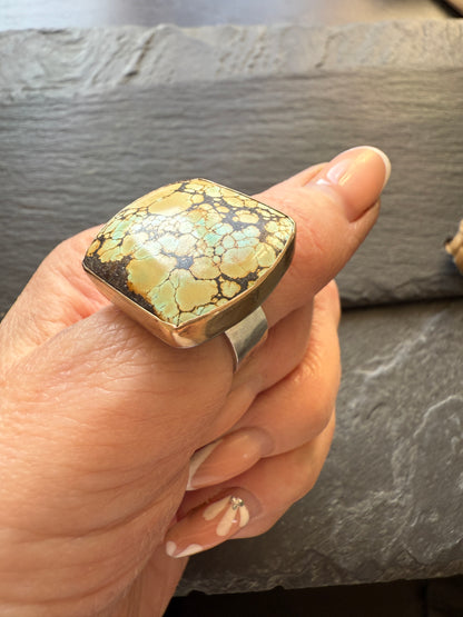 Turquoise Cocktail Statement Ring size 7