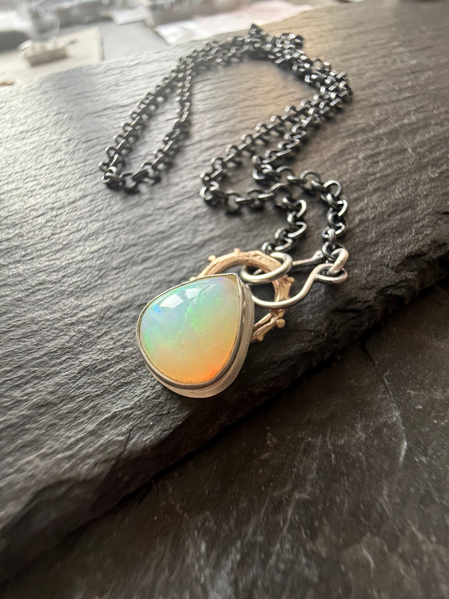 Dainty Ethiopian Opal Necklace