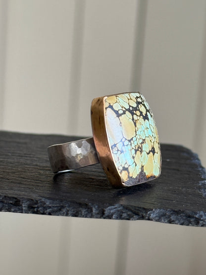 Turquoise Cocktail Statement Ring size 7