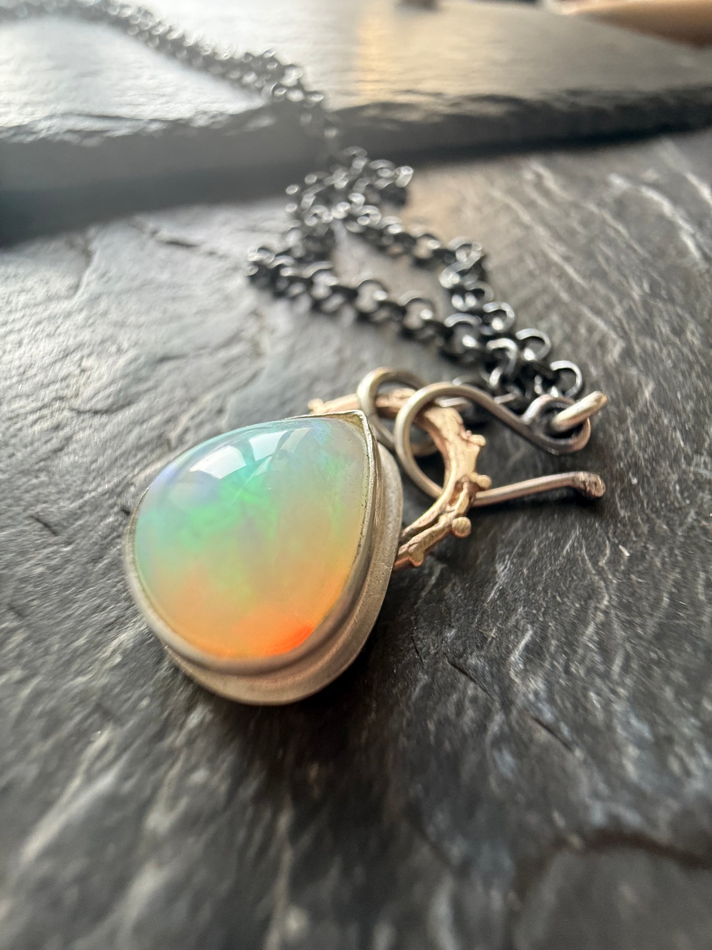 Dainty Ethiopian Opal Necklace