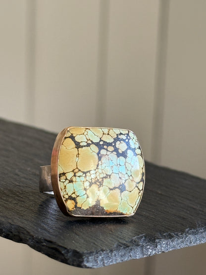 Turquoise Cocktail Statement Ring size 7