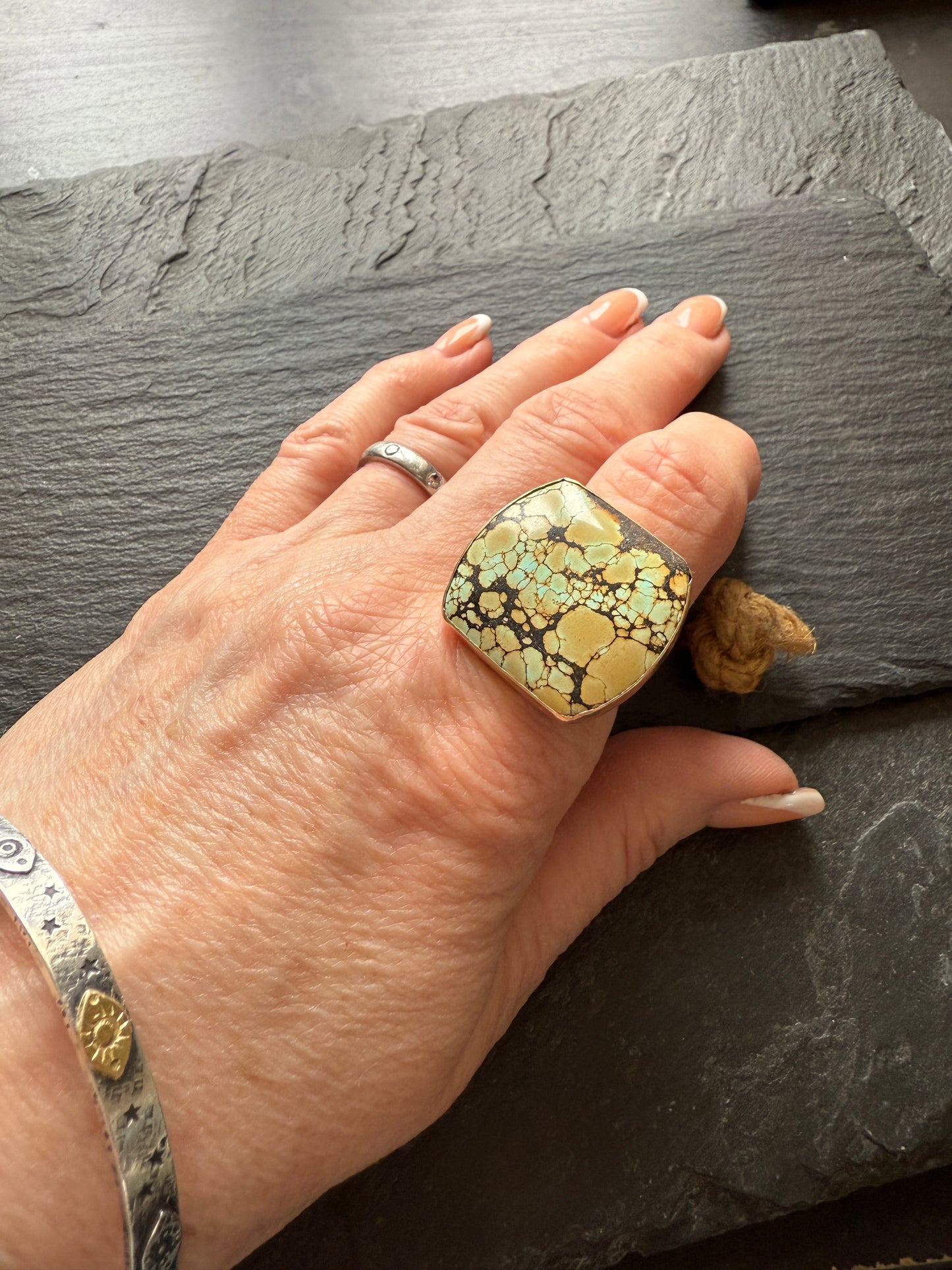 Turquoise Cocktail Statement Ring size 7