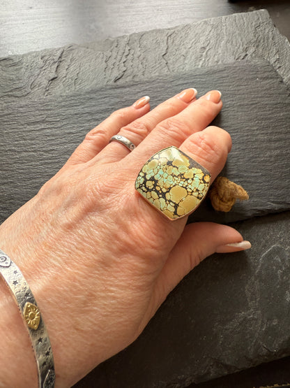 Turquoise Cocktail Statement Ring size 7