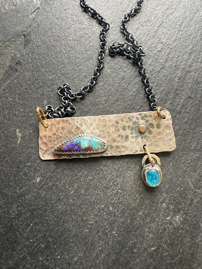 Opal Bar Necklace