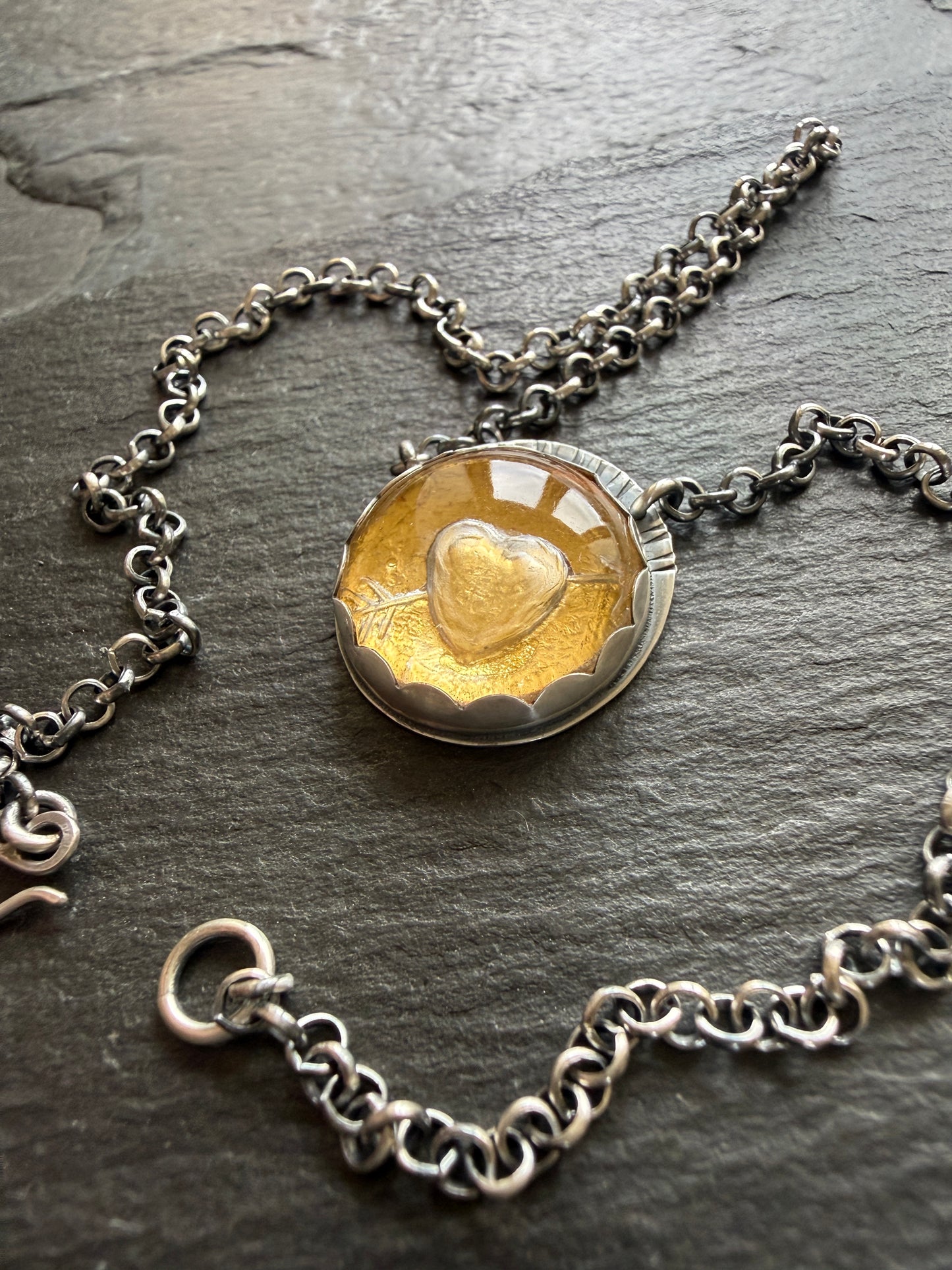 Carved Quartz Stone with 24ct Gold