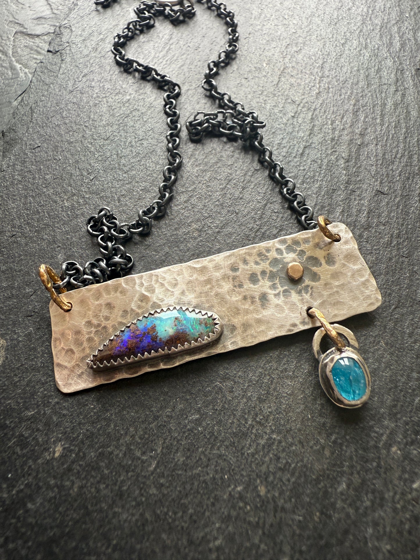 Opal Bar Necklace