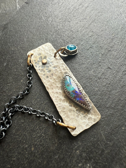 Opal Bar Necklace