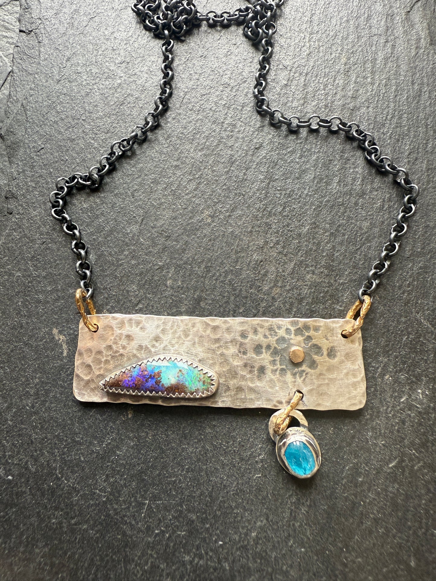 Opal Bar Necklace