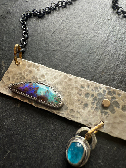 Opal Bar Necklace