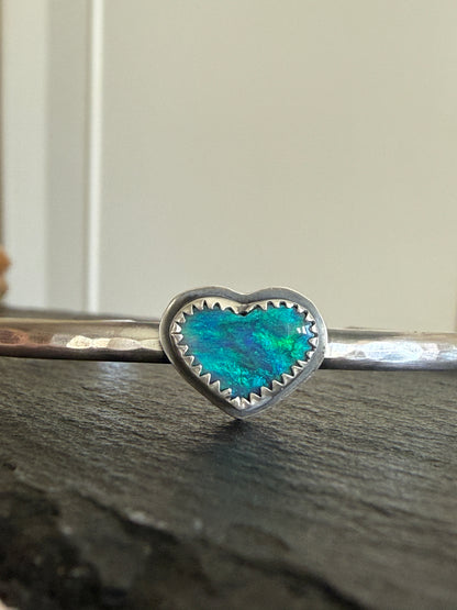 Dainty Heart Opal Bangle