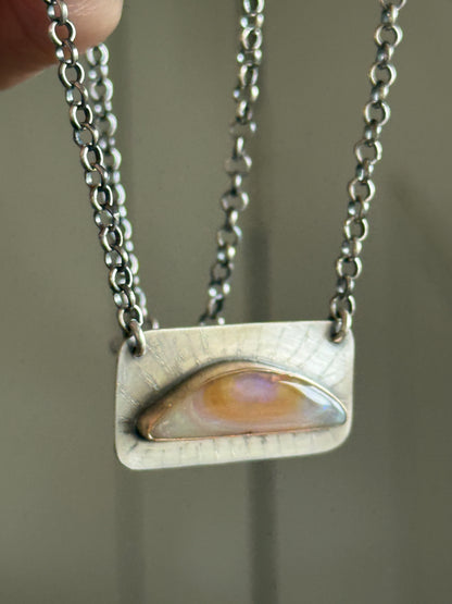 Peach Opal Bar Pendant