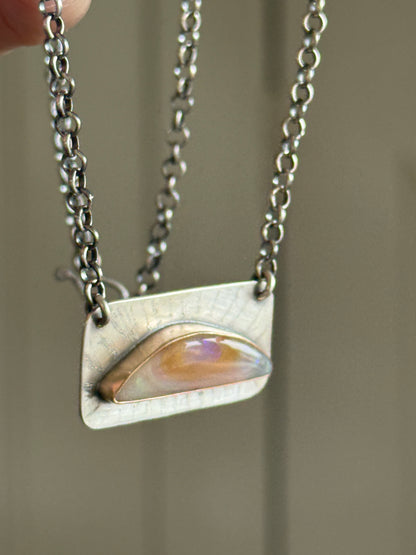 Peach Opal Bar Pendant