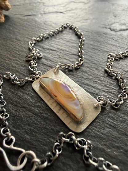 Peach Opal Bar Pendant