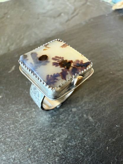 Dentritic Agate Ring US 6 3/4