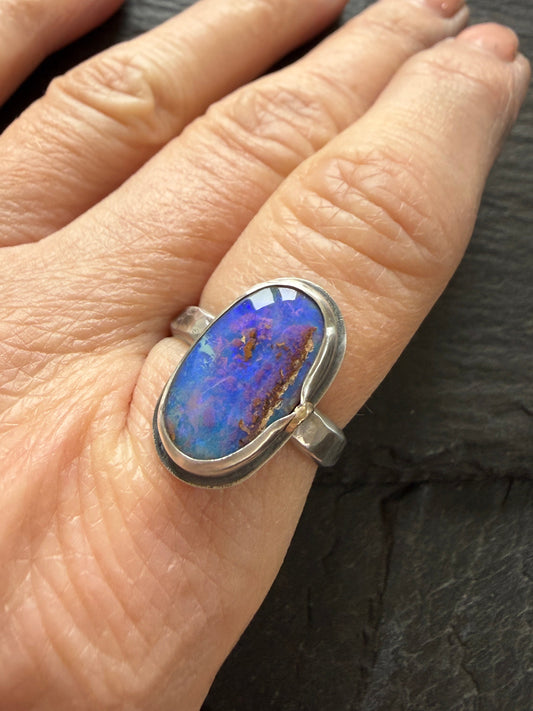 Purple Opal Ring US 7 UK N1/2