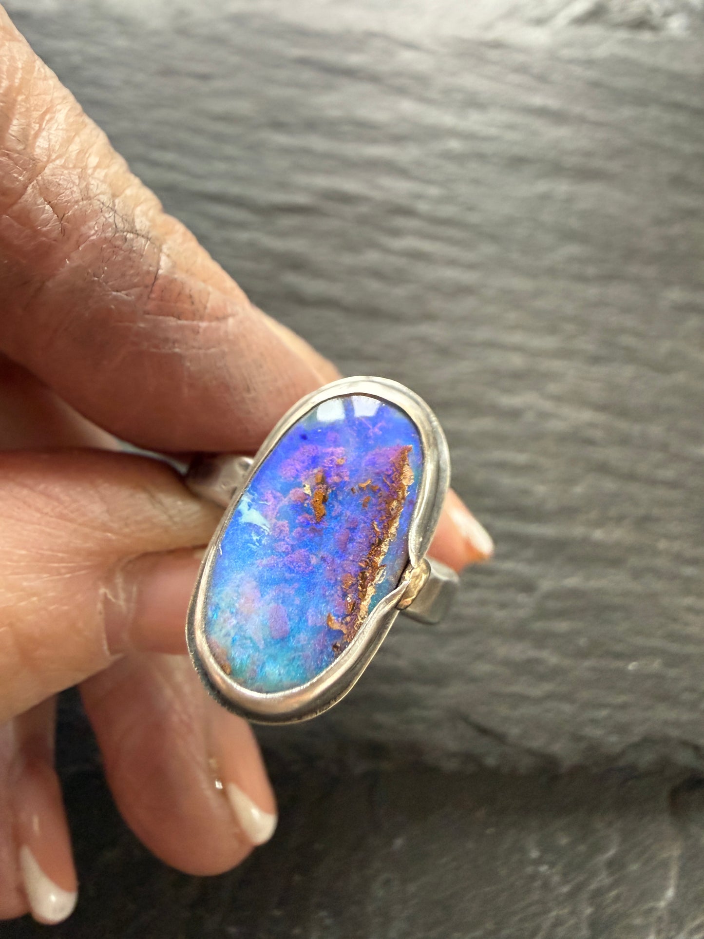 Purple Opal Ring US 7 UK N1/2