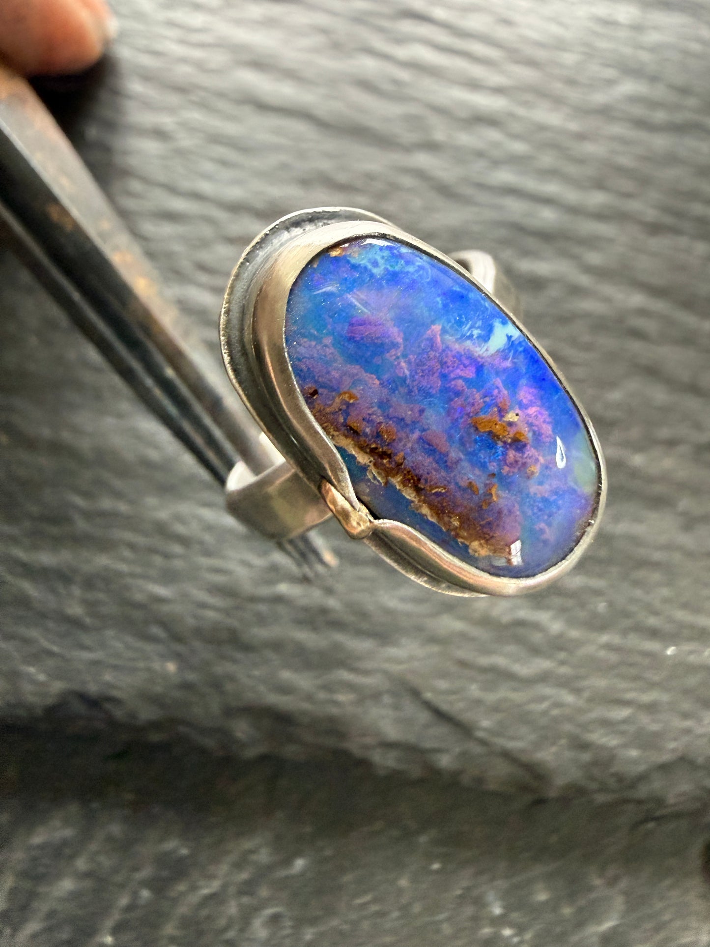 Purple Opal Ring US 7 UK N1/2