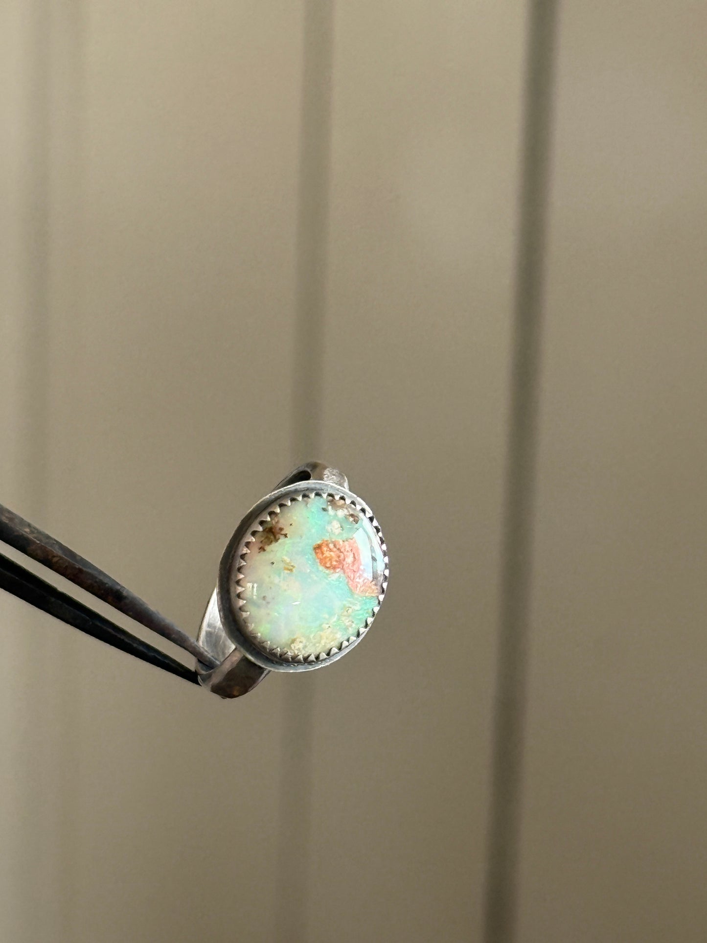 Sea Green Opal Ring US 7.5