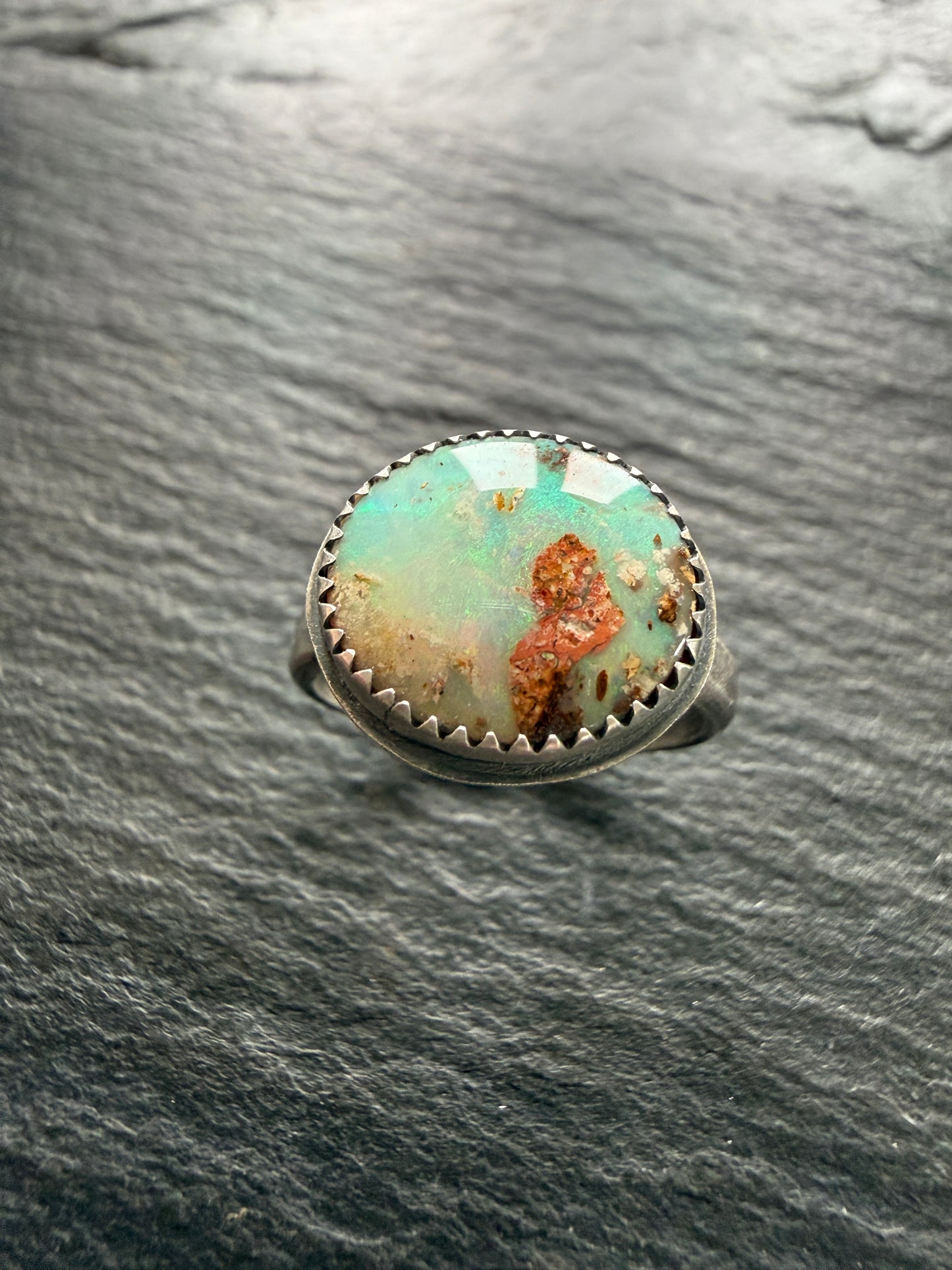 Sea Green Opal Ring US 7.5