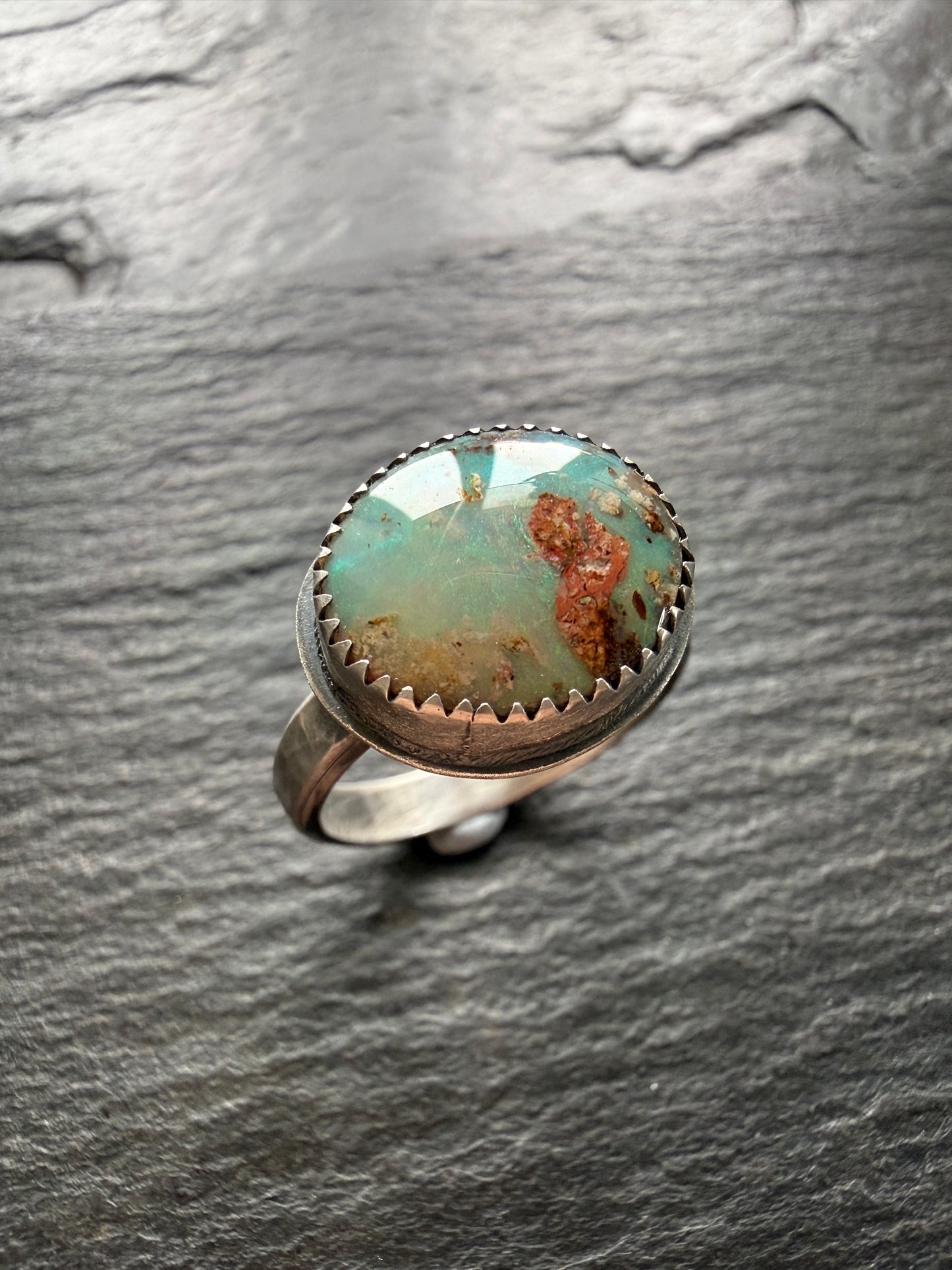 Sea Green Opal Ring US 7.5