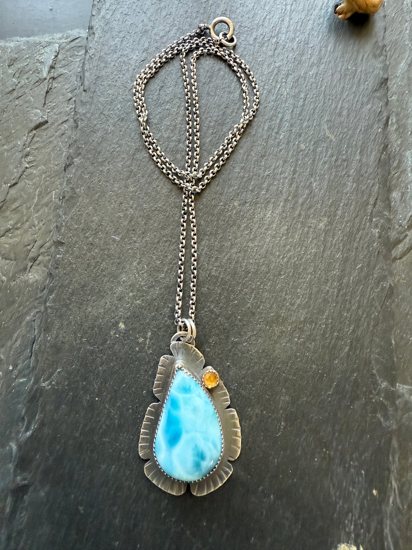 Larimar and Citrine Necklace